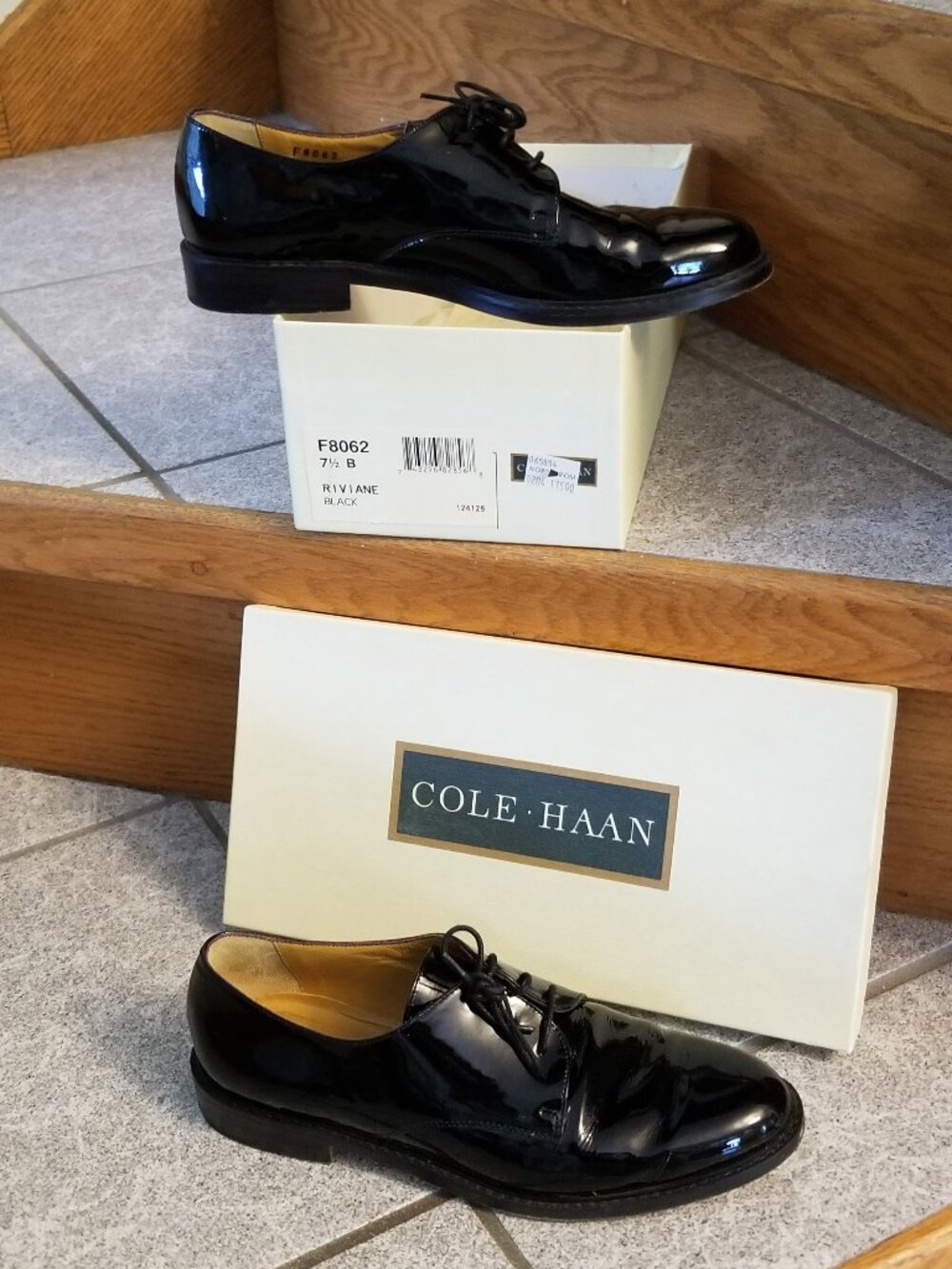 Cole Haan Riviane Black Patent Leather Oxford Shoes